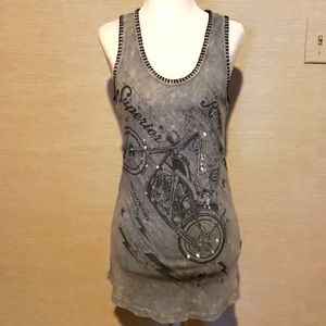 Vocal Superior Racer Grey Medium Tank Top